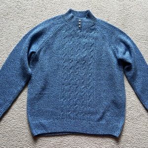 Karen Scott Womens Sweater PL Petite Large Blue Pullover Pearl Knit Long Sleeve